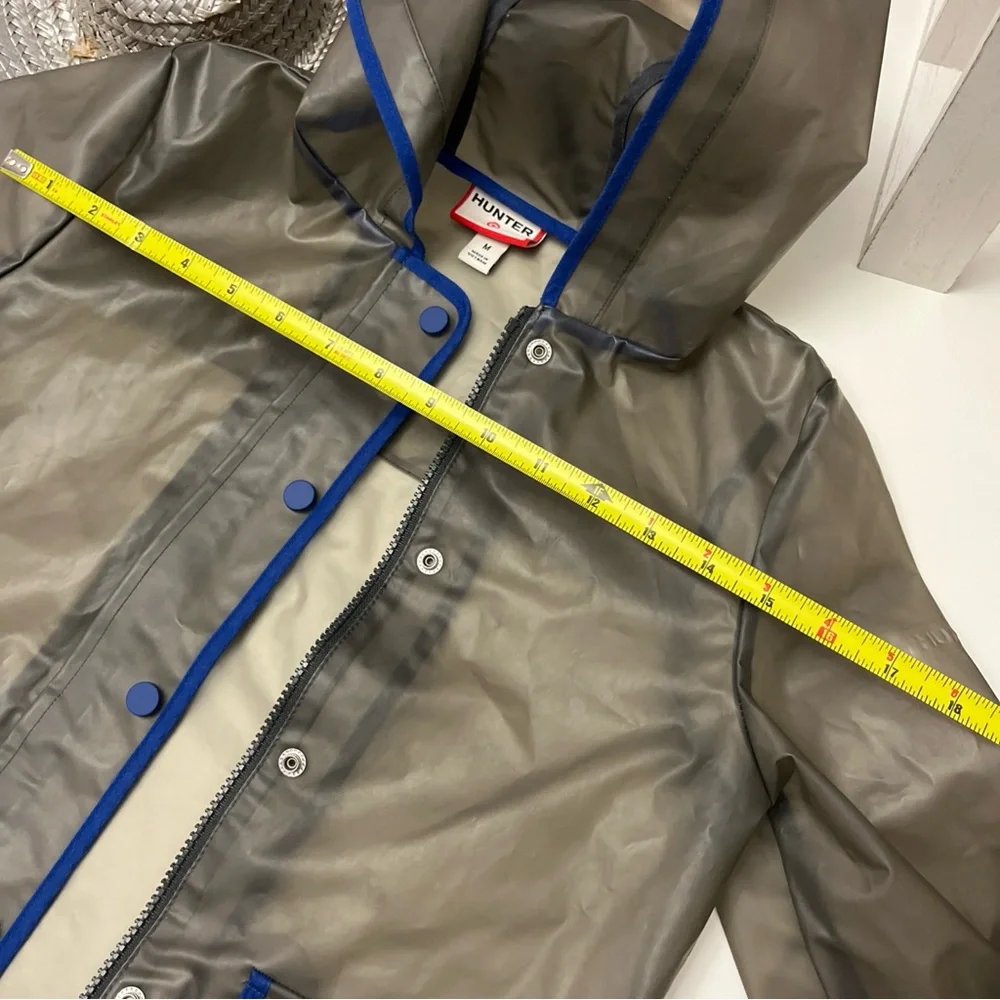 Hunter Kids Unisex Transparent Raincoat with Blue‎ Trim